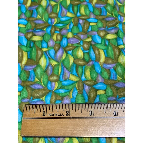 Colorful Abstract Leaf Pattern Cotton Fabric 18 x 22" Crafting Sewing - Picture 3 of 5